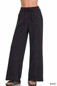 Exposed Seam Wide Leg Sweatpants