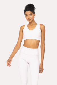 Cutout Overlay Back Sports Bra